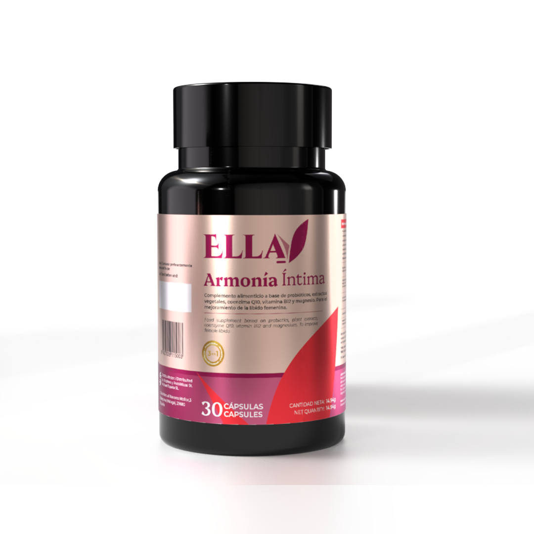 Ella-V Armonía Íntima | Potenciador, equilibrio vaginal e intestinal, inmunidad y antienvejecimiento| 30 cápsulas